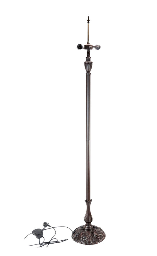Vintage Style 2-Light Metal Floor Lamp Base for 16"- 20" wide Tiffany Lamp shade