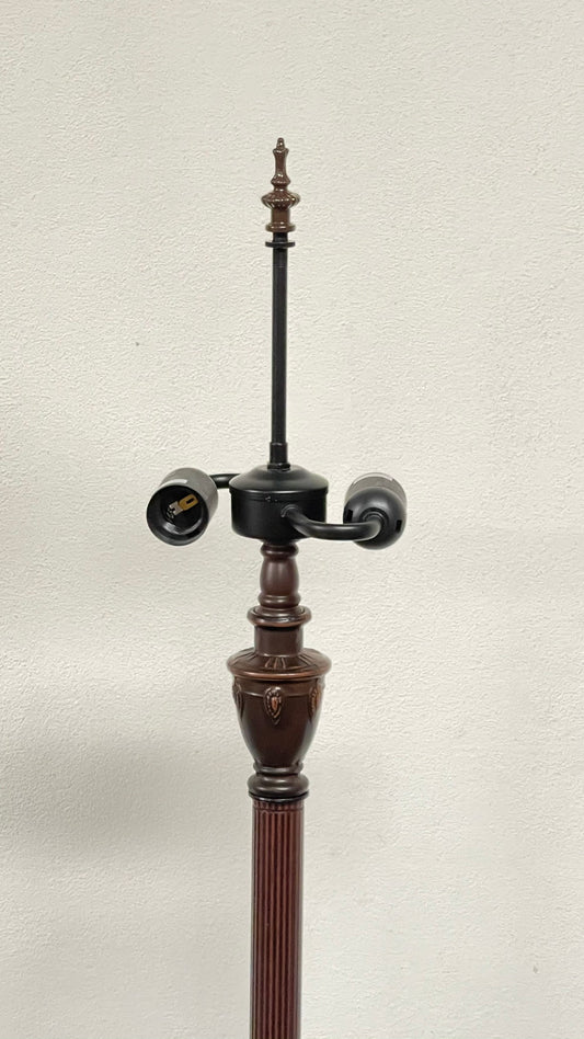 Vintage Style 2-Light Metal Floor Lamp Base for 16"- 20" wide Tiffany Lamp shade