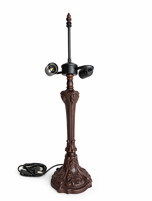 Vintage Grapevine and Leaf Motifs Lamp Base for 16" Tiffany Lamp Shade – Dual E27 Sockets