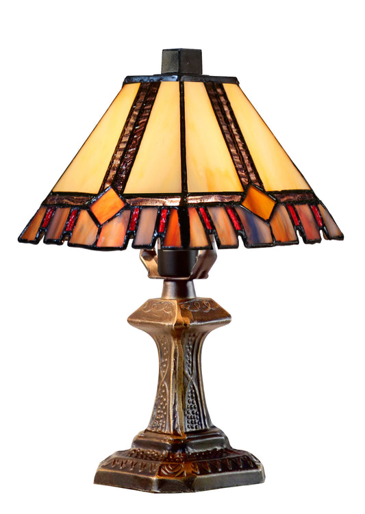 Classical 6" Alcea Square Shade Mission Style Mini Tiffany Desk Lamp