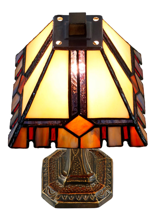 Classical 6" Alcea Square Shade Mission Style Mini Tiffany Desk Lamp