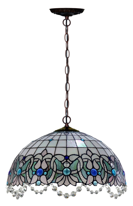 Huge 20" Ocean Blue Art Nouveau Leadlight Tiffany Pendant Light