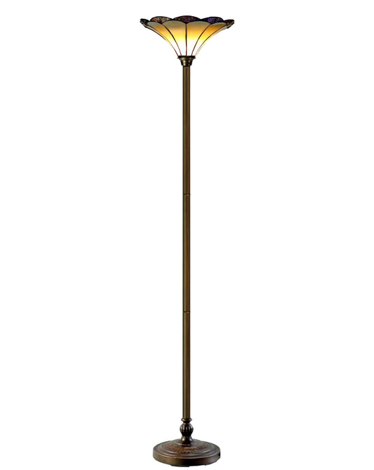 14" Florence Style Tiffany Floor Torchiere Lamp