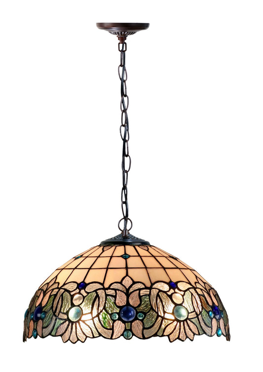 Large 16 " Ocean Blue Art Nouveau Leadlight Tiffany Pendant Light