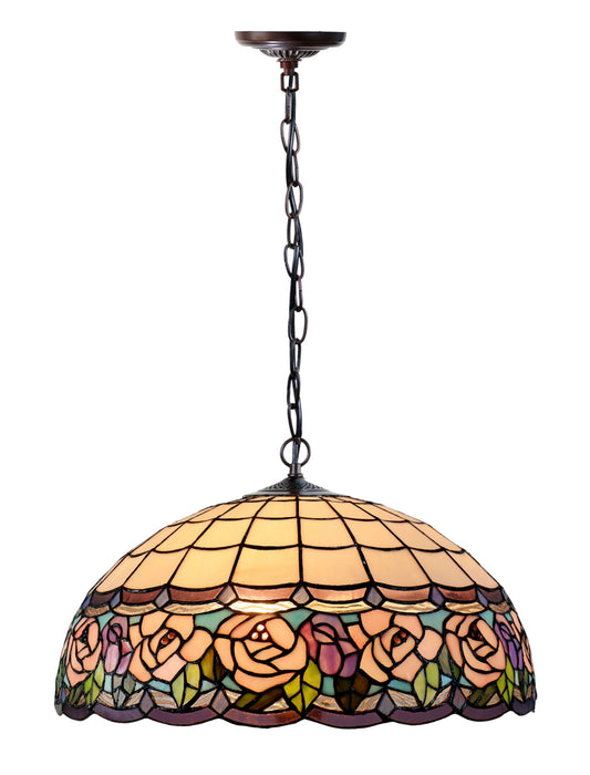 Large 20 " Pink English Rose Style Tiffany Pendant Light Down light