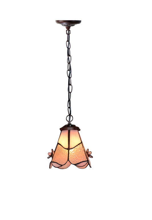 Small Pink Daisy Tiffany Stained Glass Pendant Lights