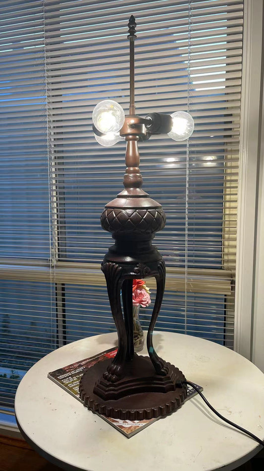 Super Heavy Metal Tiffany Lamp Base (6.6kg) – Triple Bulb Fitting for 20″–22″ Stained Glass Shade (Base Only)