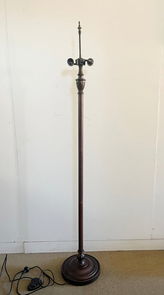 2-Light Metal Vintage Floor Lamp Base for 18" 20" wide Tiffany Lamp shade