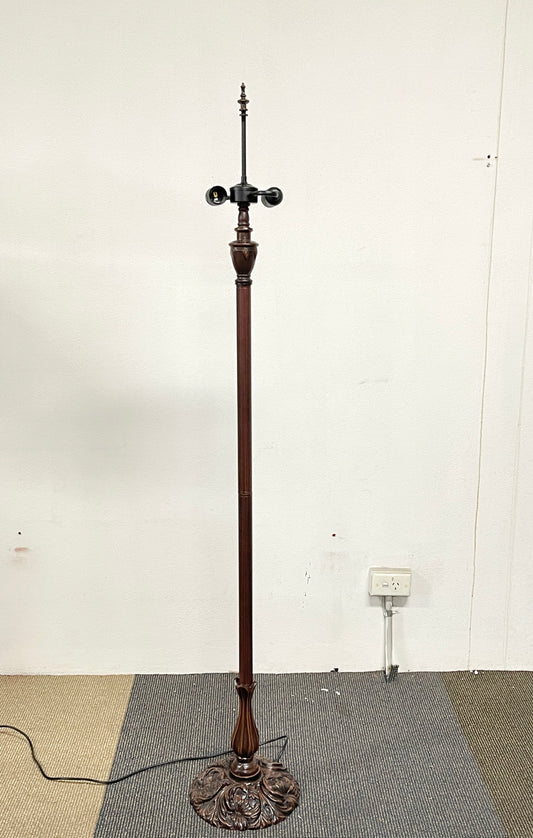 Vintage Style 2-Light Metal Floor Lamp Base for 16"- 20" wide Tiffany Lamp shade
