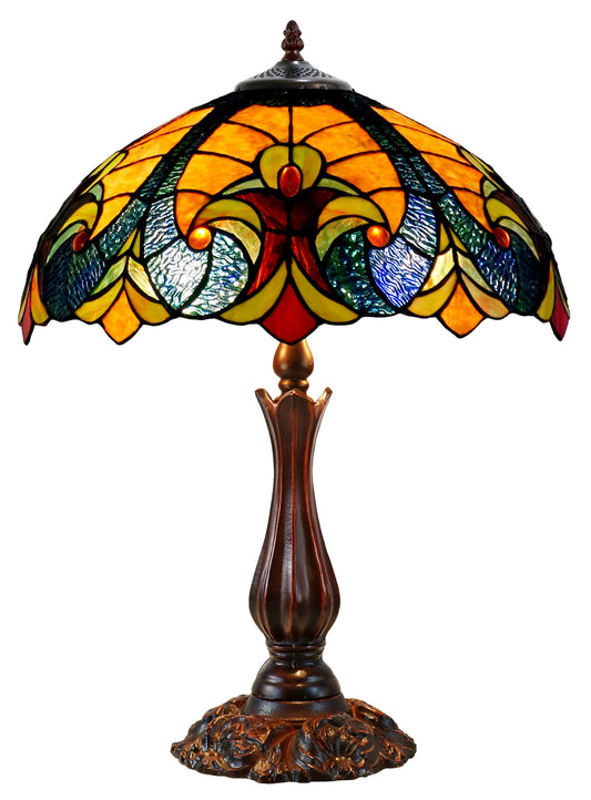 16" Large Amor Golden Victorian Style Tiffany Table Lamp