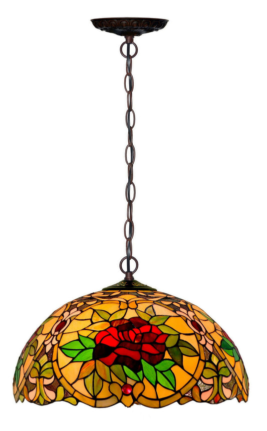 Large 20 " Red Camellia Style Leadlight Tiffany Pendant Light Down light