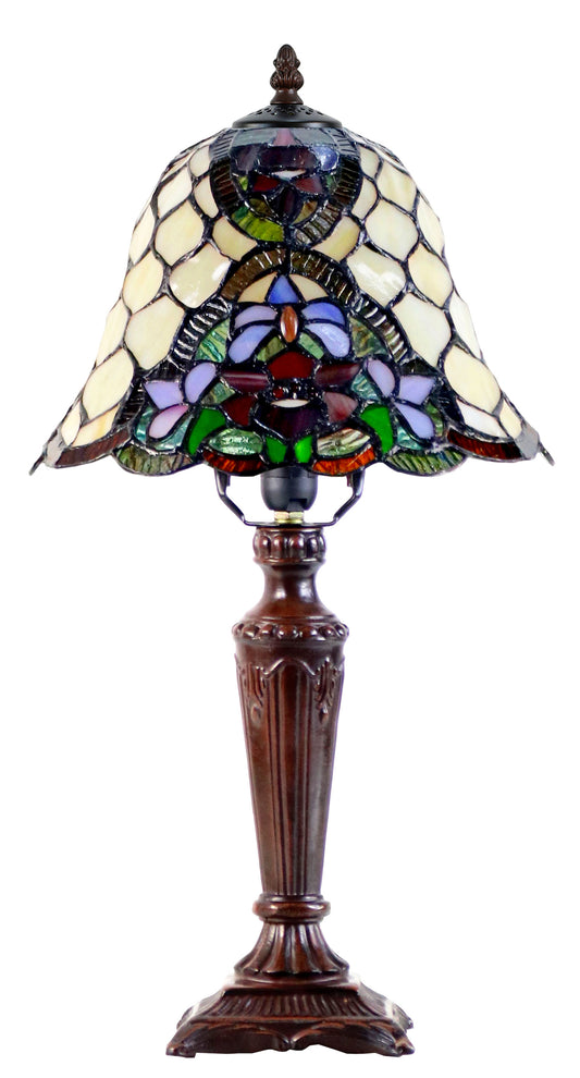 10" Flower Poppy Tiffany Style Stained Glass Table Lamp
