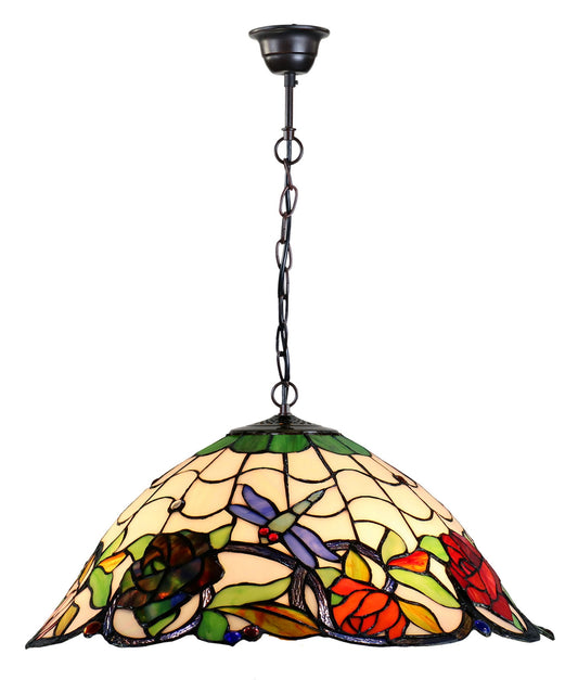 Huge 20" Helmet Shade Traditional Dragonfly Style Tiffany Pendant Light Down light
