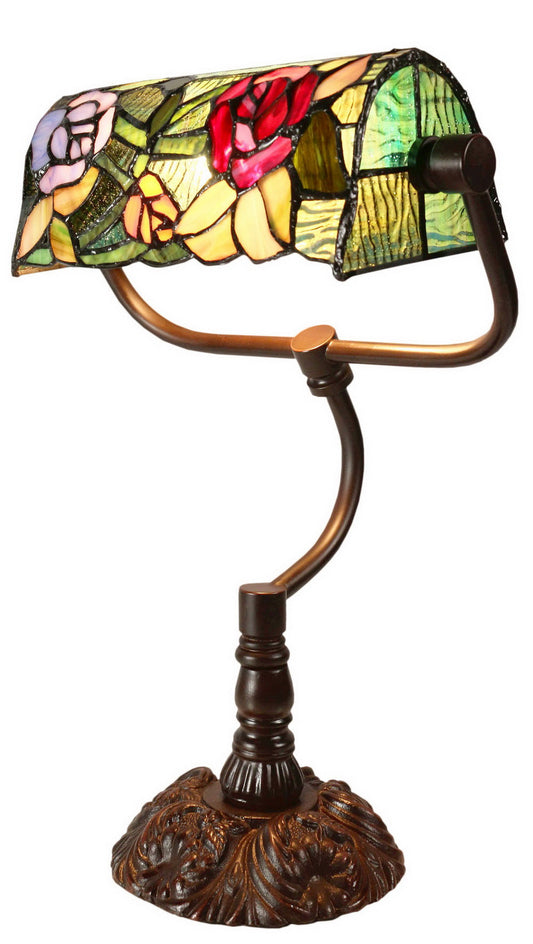 Romantic Rose Style Tiffany Banker Lamps