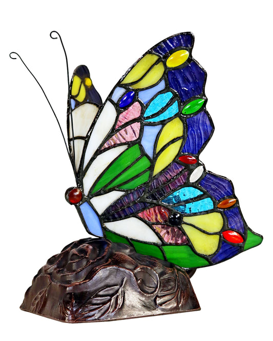 Colorful Butterfly Tiffany Leadlight Stained Glass Art Deco Table Lamp