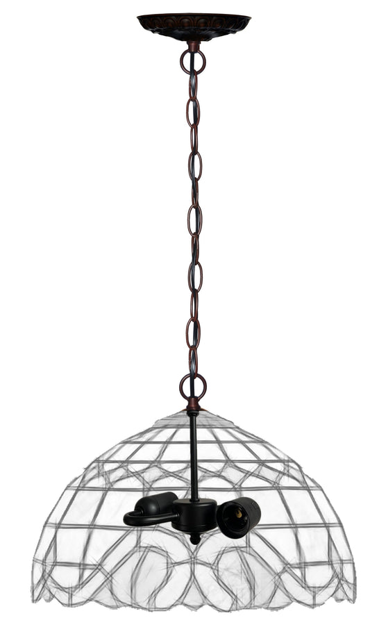 2-Bulb Light Fitting for 16" -18" Wide Tiffany Pendant lamp shade