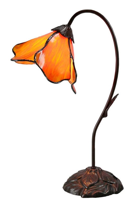 Amazing Flower Water Lily Style Tiffany Table Lamp* Gold Orange