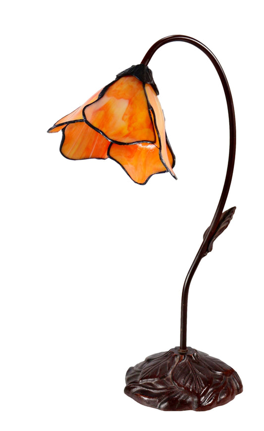 Amazing Flower Water Lily Style Tiffany Table Lamp* Gold Orange