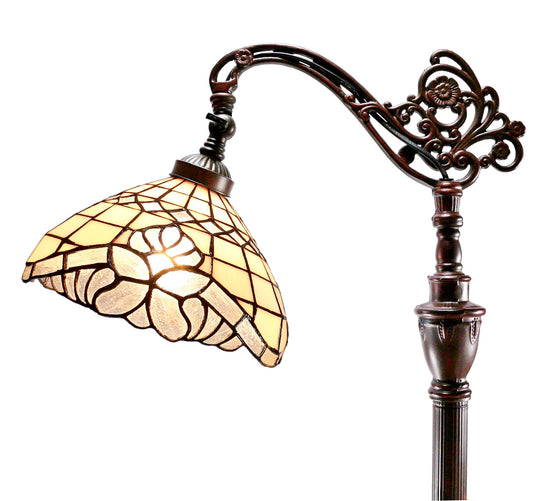 Baroque Style Vienna Leadlight Stained Glass Bridge Arm Tiffany Floor Lamp