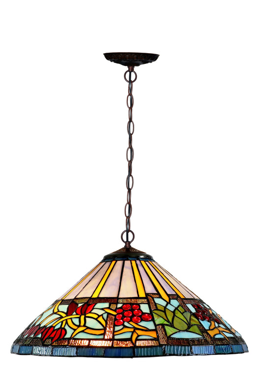 16" Red Fruit Berry Bean Tiffany Pendant Light