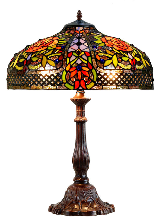 Timeless Collection@ Huge 18 inches Rose Style Tiffany Table Lamp