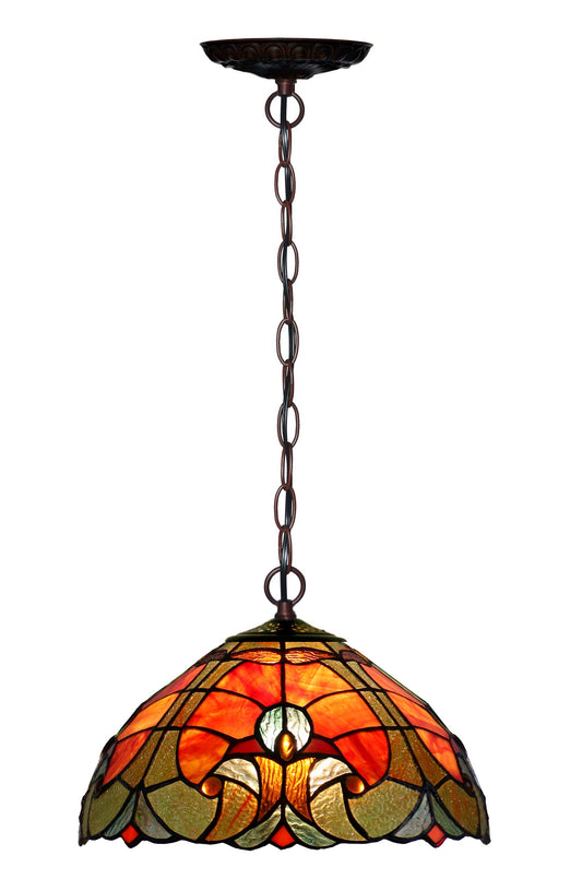 Flowing Color@12" Amor Red Stained Glass Tiffany Pendant Light
