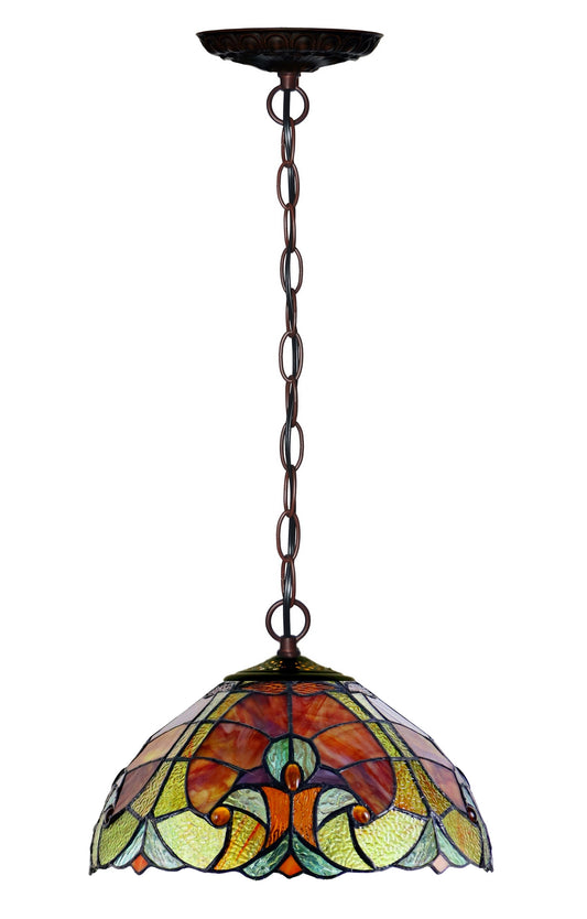 Flowing Color@12" Amor Red Stained Glass Tiffany Pendant Light