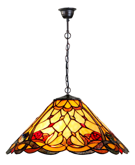 16" Flower Desert Rose Style Tiffany Pendant Light