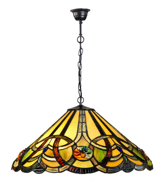 16" Victorian Ribbon Style Tiffany Pendant Light