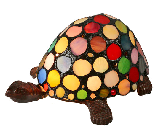 Rainbow Turtle Tiffany Leadlight Art Deco Stained Glass Accent Lamp