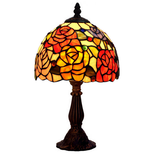 Stunning 8" Romantic Rose Style Tiffany Mini Table Lamp