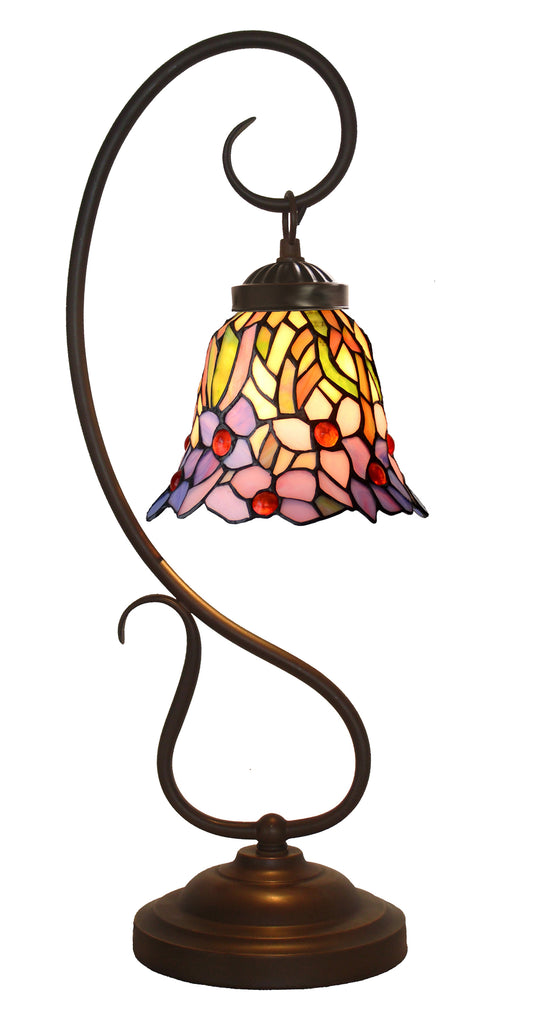 Amazing Iris Flower Tiffany Accent Table Lamp