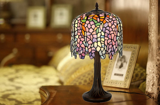 Elegant Wisteria design Stained Glass Tiffany Table Lamp