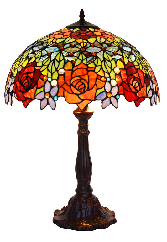 Huge 18" inches Blooming Rose Style Tiffany Table Lamp @ Limited Stock only