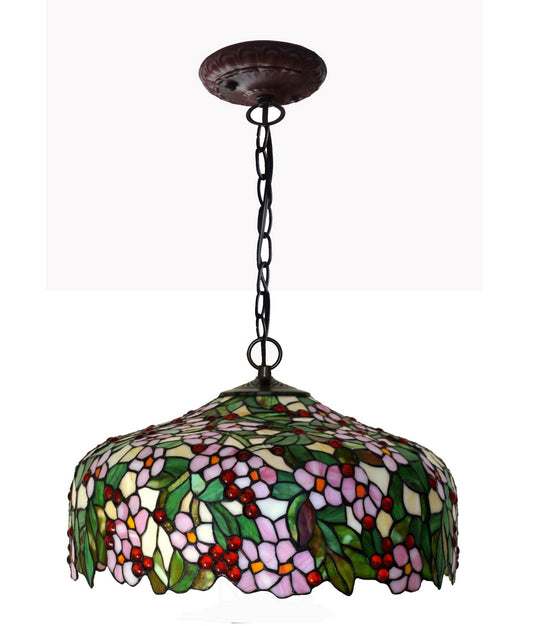 Huge 20" The apple blossom Stained Glass Tiffany Hanging Light