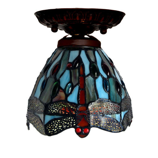 Small Dragonfly Blue Tiffany Style downlight Ceiling Lights