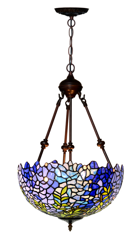 Large 16" Blue Wisteria style Tiffany Uplihgter Pendant Lights