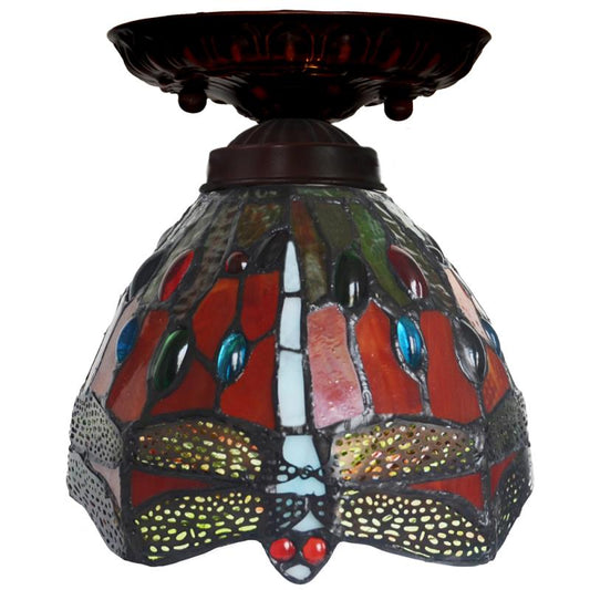 Small Dragonfly Red Tiffany Style downlight Ceiling Lights