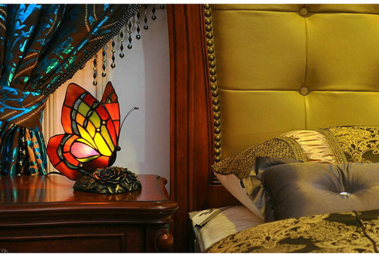 Butterfly Tiffany Leadlight Stained Glass Art Deco Table Lamp
