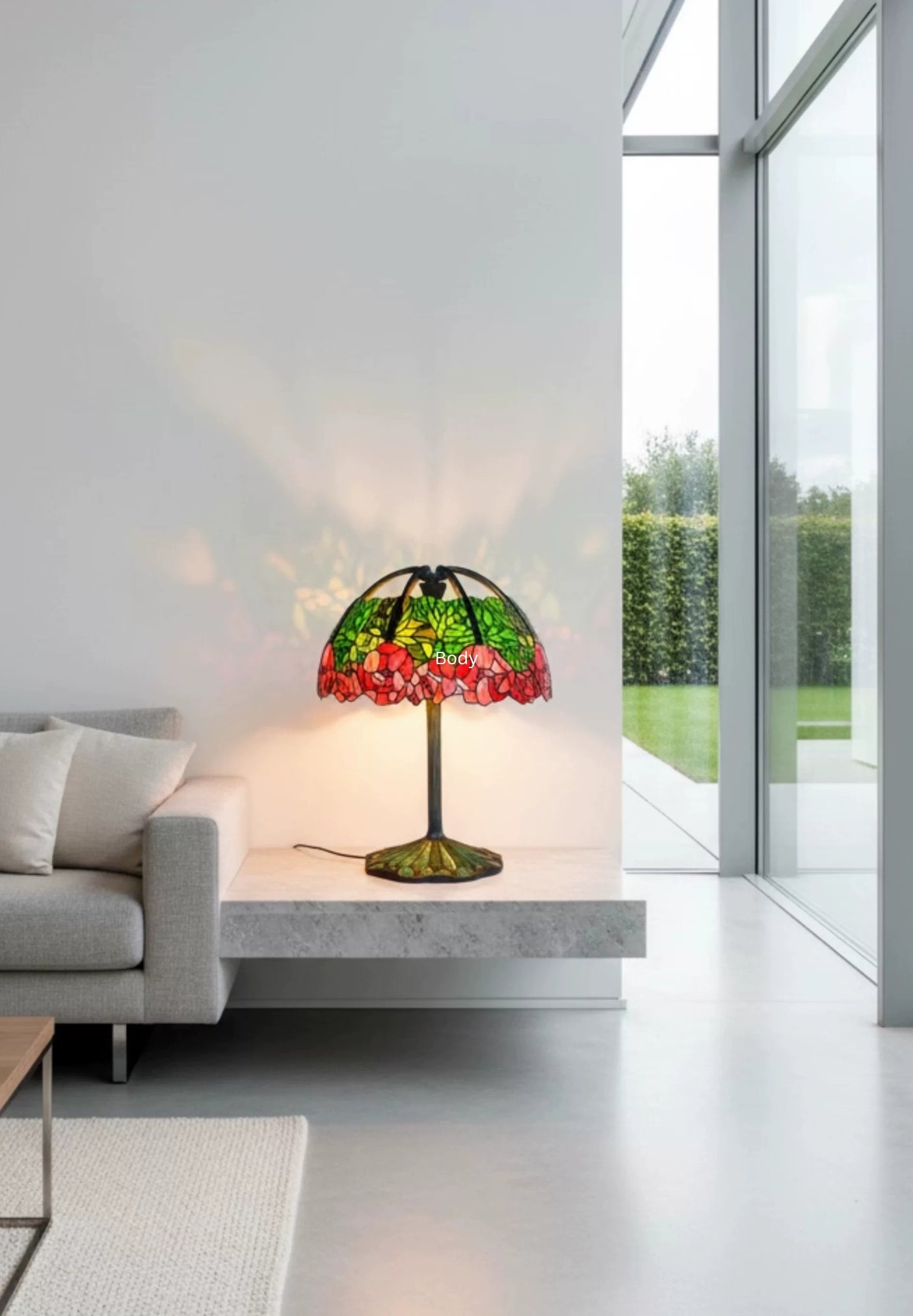 Joanne Tiffany Signature Collection Pink Lotus Table Lamp With Bronze Base