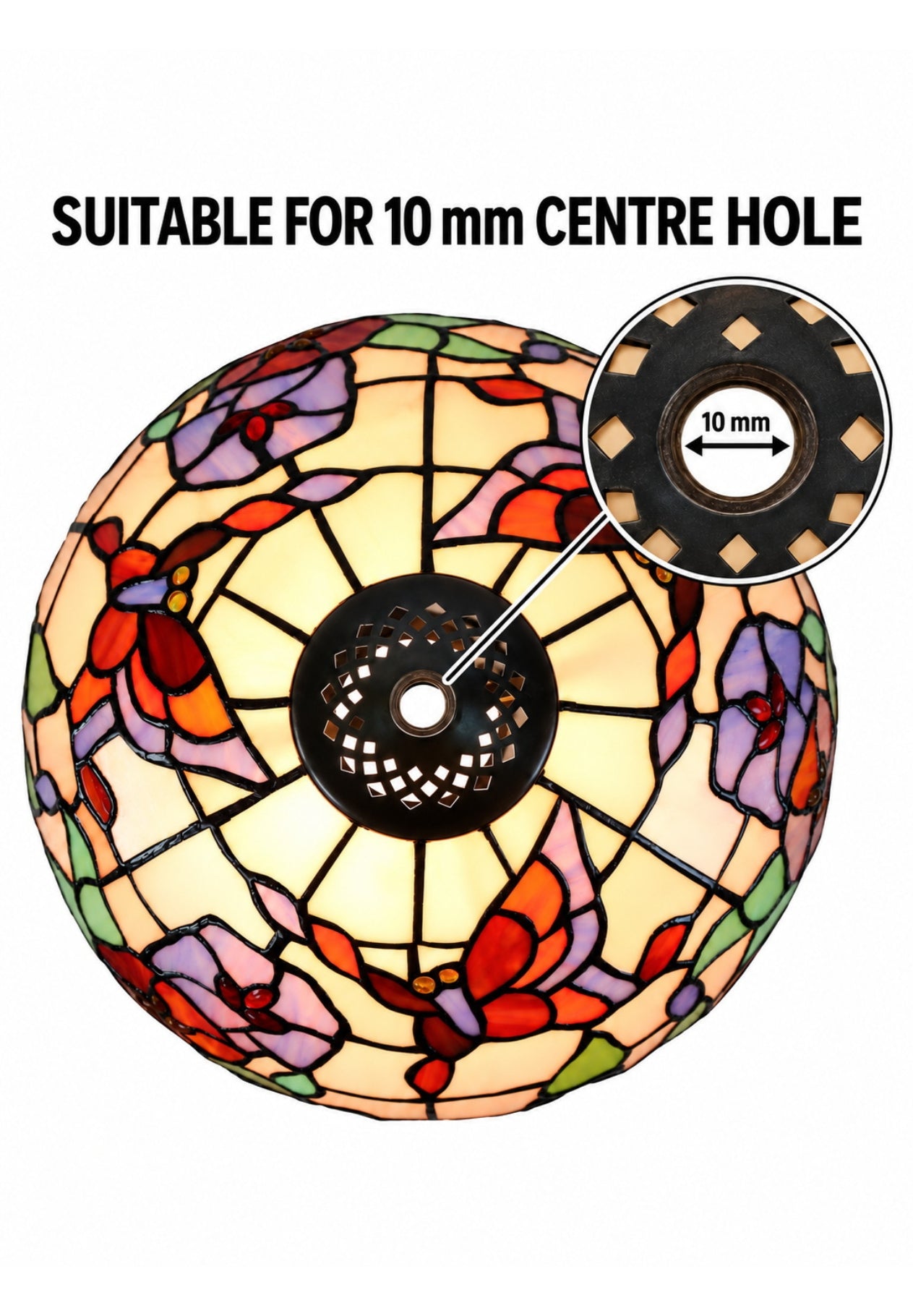 Metal Vintage Lamp Base  for 8" Wide Tiffany Mini Table Lamp