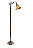 Vivid Buterfly Leadlight Stained Glass Bridge Arm Tiffany  Floor Lamp