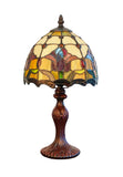 8-Inch Red Tulip Tiffany-Style Small Table Lamp
