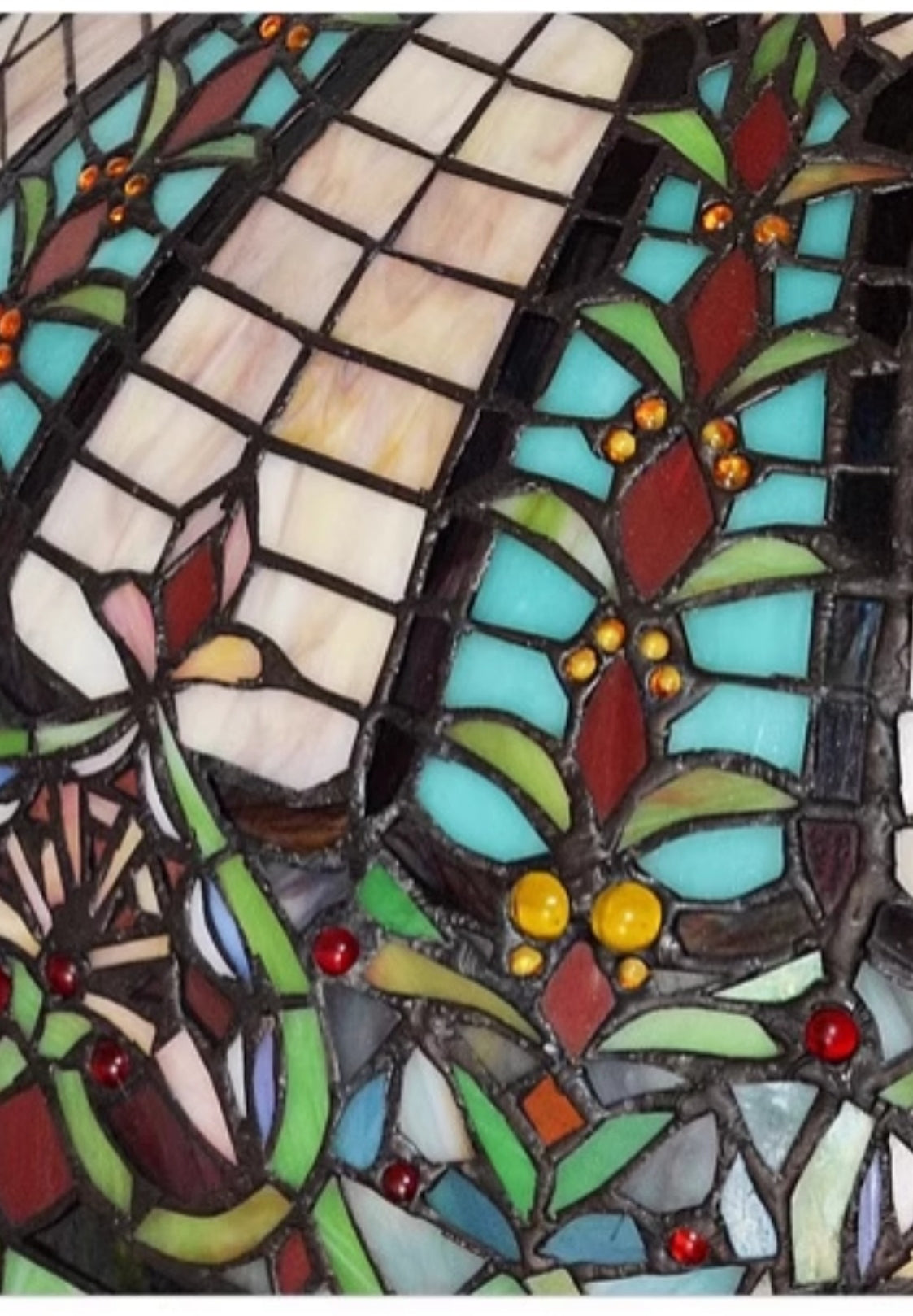 Gorgeous Huge 22" Baroque style Tiffany Floor Lamp (only 1)