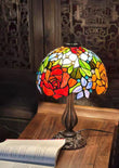 Stunning 10" Rumba Rose Style Tiffany Mini Table Lamp