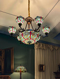 Grand Dragonfly Tiffany Chandelier | Handcrafted Stained Glass Chandelier Pendant light