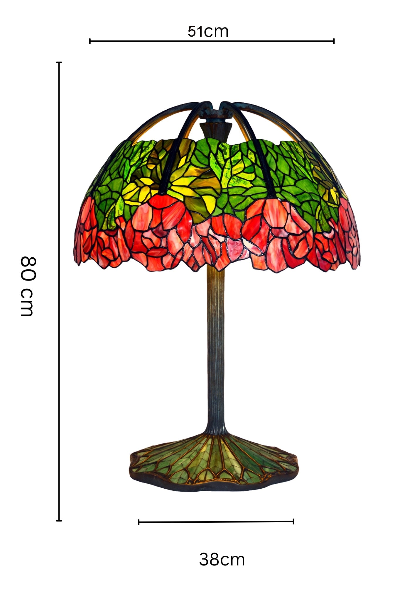 Joanne Tiffany Signature Collection Pink Lotus Table Lamp With Bronze Base