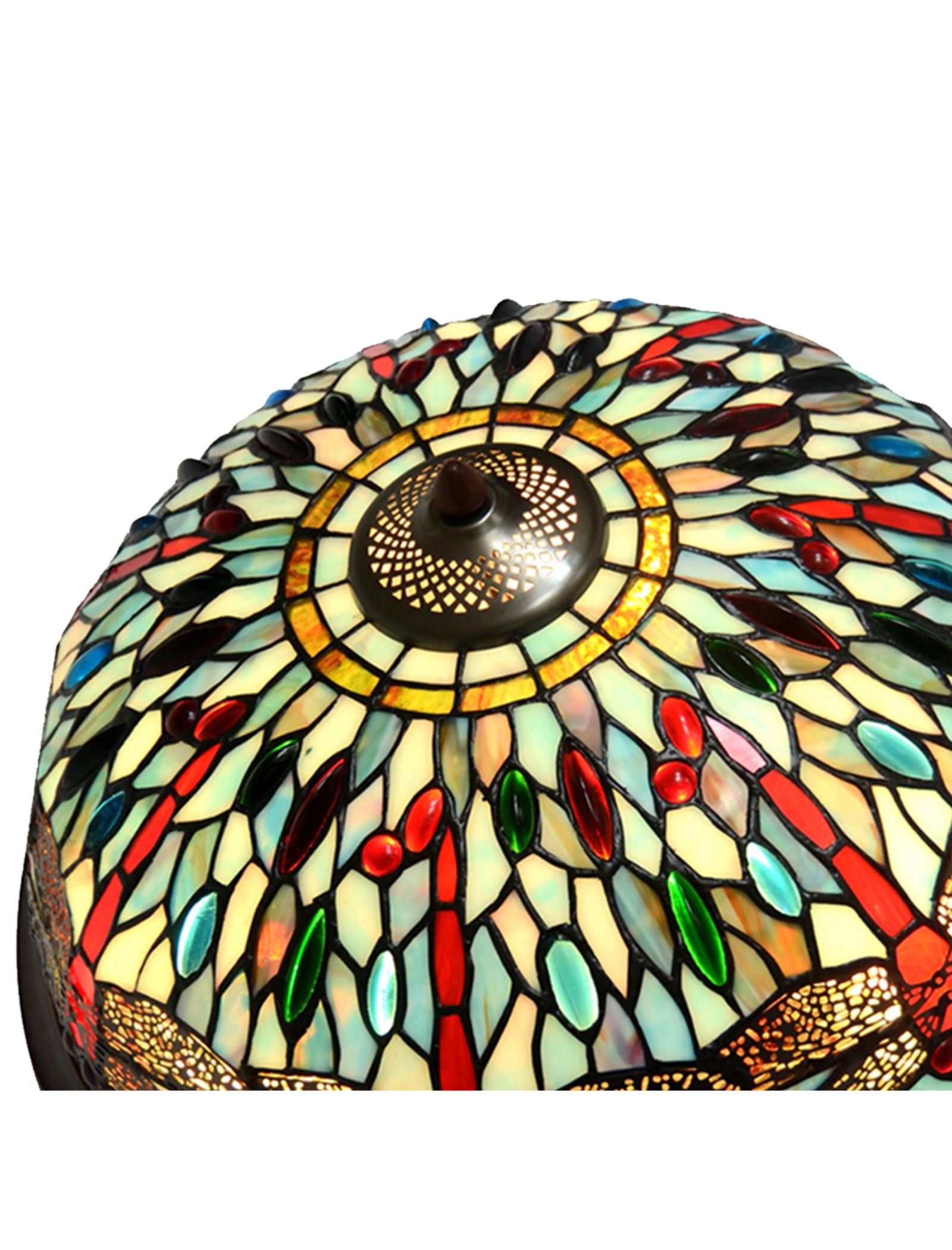 Grand Dragonfly Tiffany Chandelier | Handcrafted Stained Glass Chandelier Pendant light