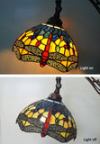 Classic Blue Dragonfly Leadlight Stained Glass Bridge Arm Tiffany  Floor Lamp