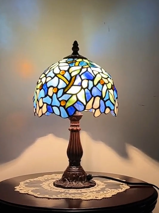 Classical 8" Blue Wisteria Style Tiffany Mini Table Lamp